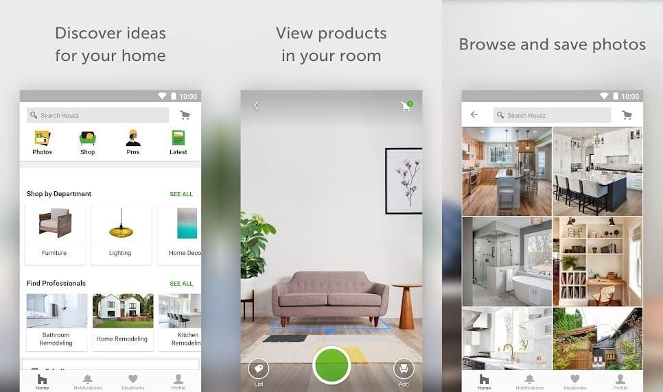 Houzz augmented reality app