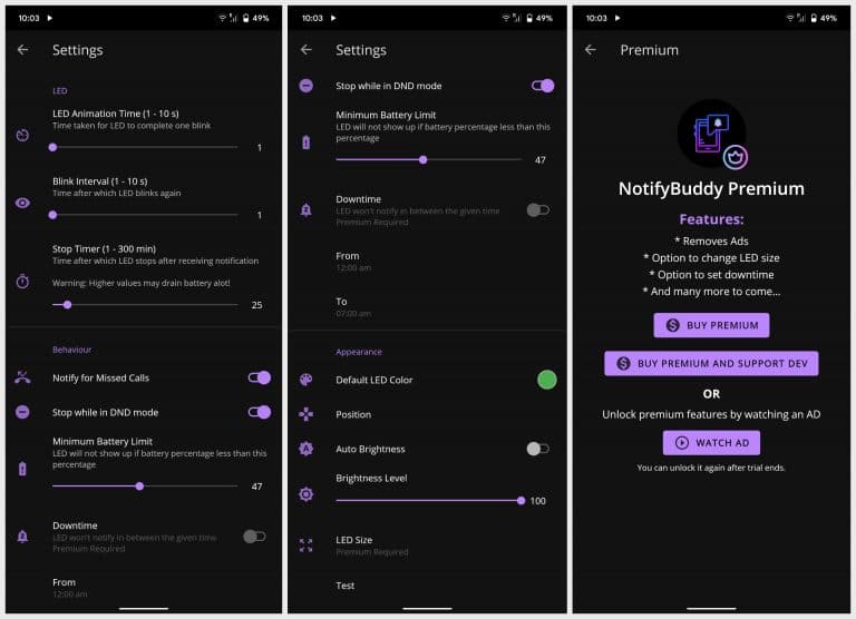 NotifyBuddy Settings and Premium