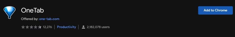 onetab chrome extension