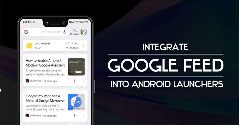 google feed android launcher