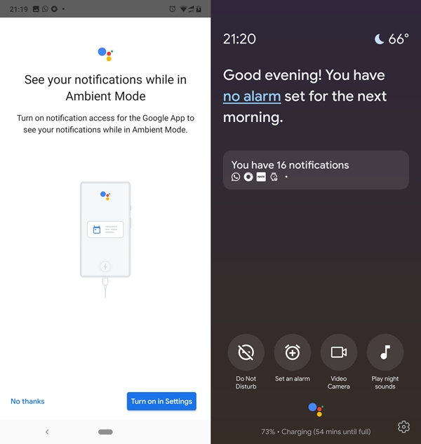 enable ambient mode in google assistant