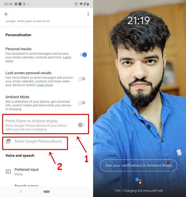enable ambient mode in google assistant