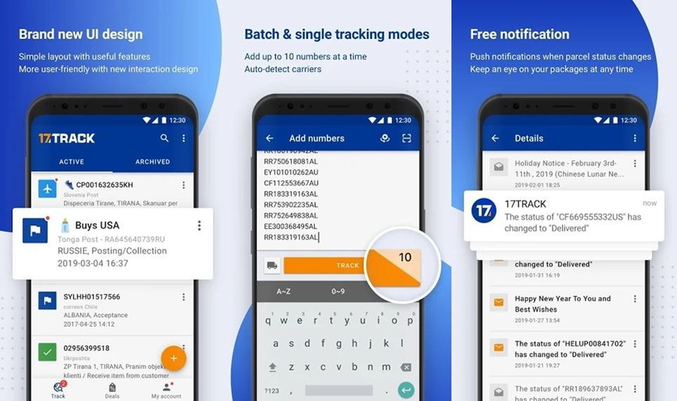 17Track package tracking app