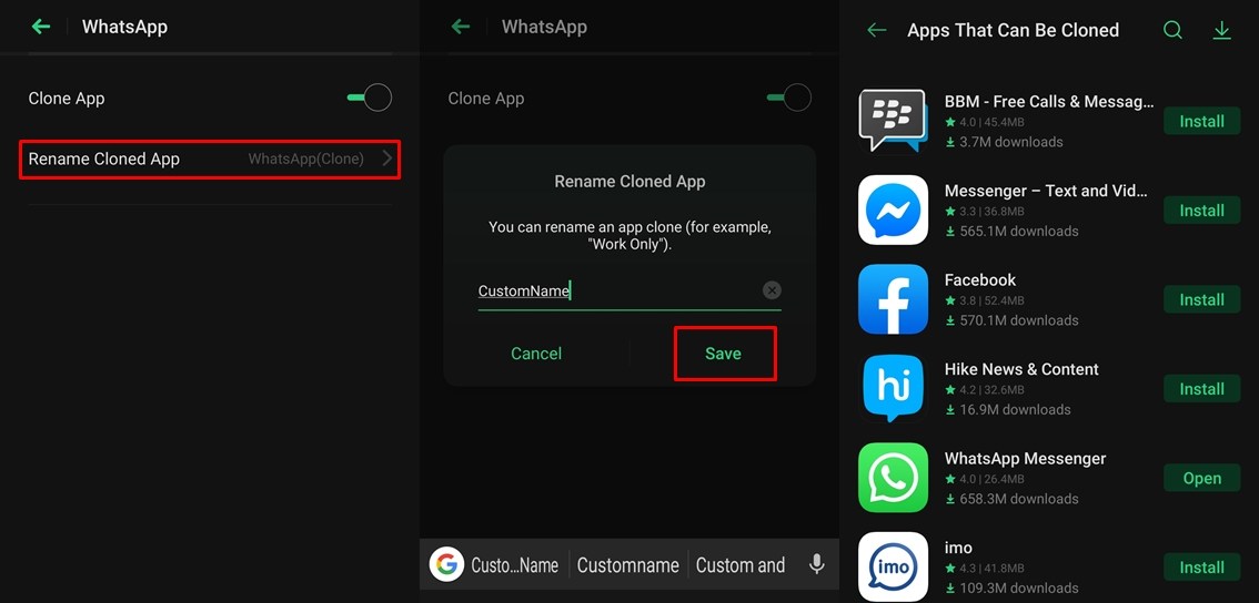 App cloner settings