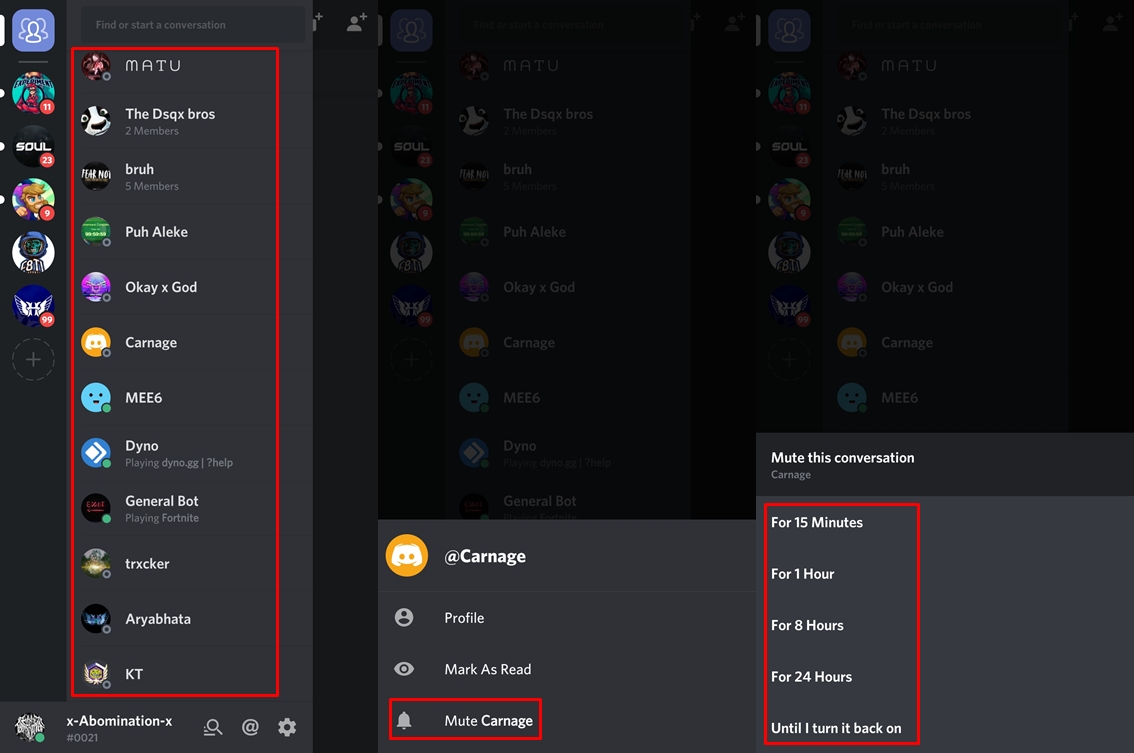 Discord timed muting feature