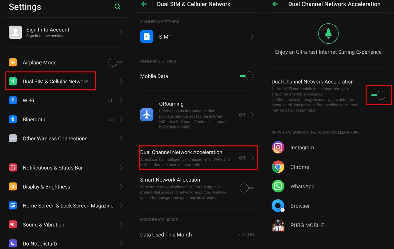 Dual Channel Network Acceleration Settings
