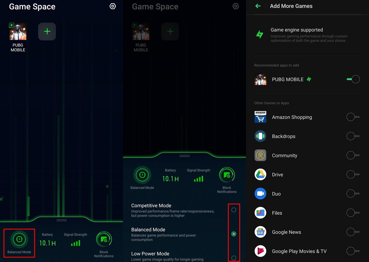 Game Space Performance Mode