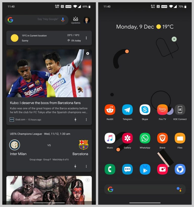 Google discover feed dark theme