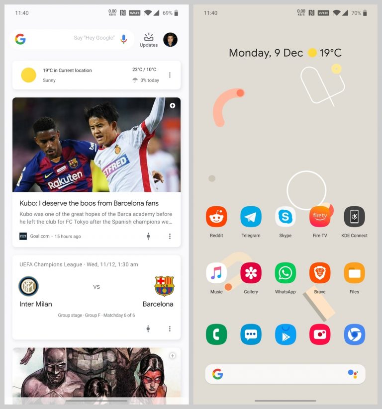 Google discover feed light theme