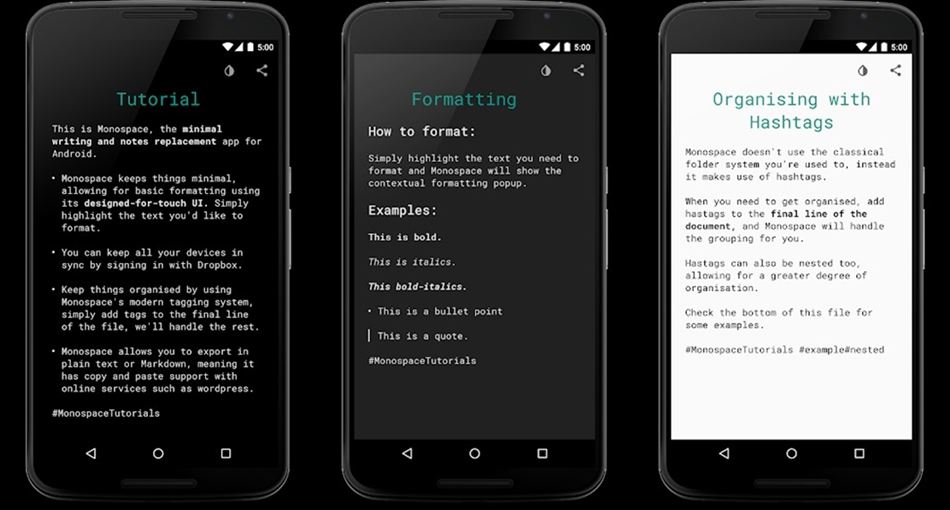 Monospace note-taking app