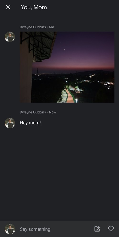 Google Photos Chat UI