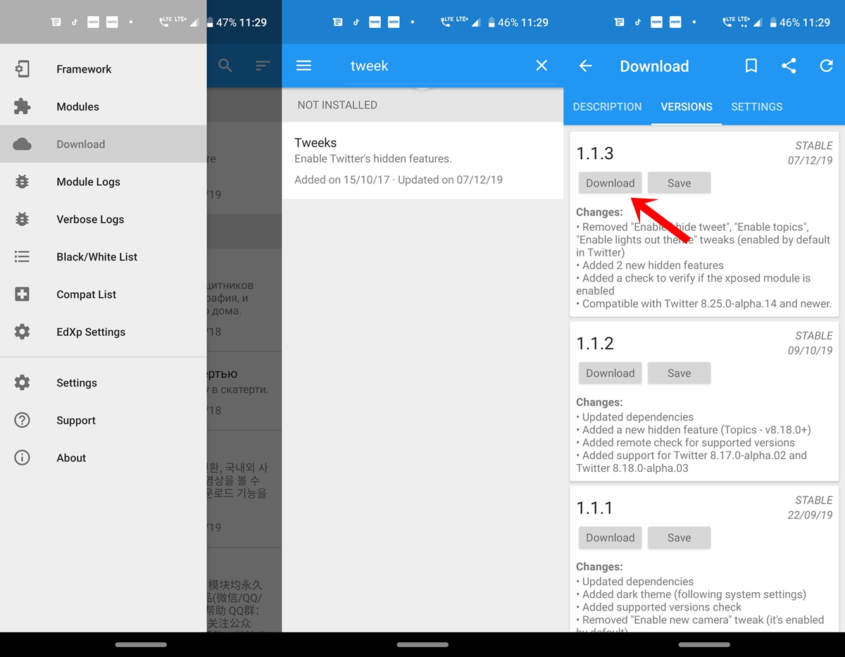 tweeks xposed module