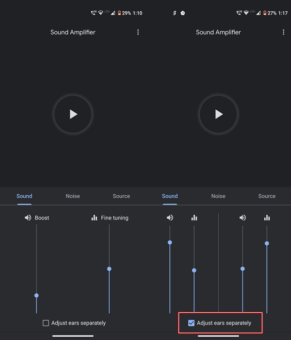 adjust ears audio