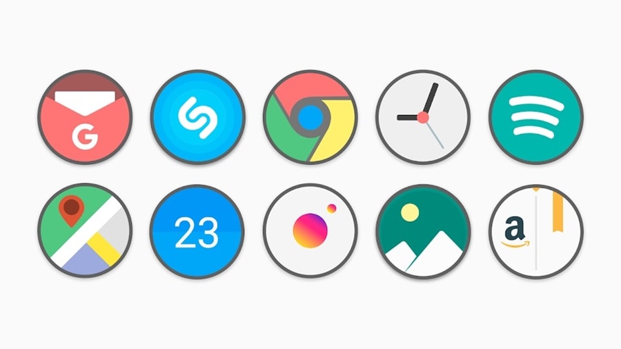 Flat circle icon pack