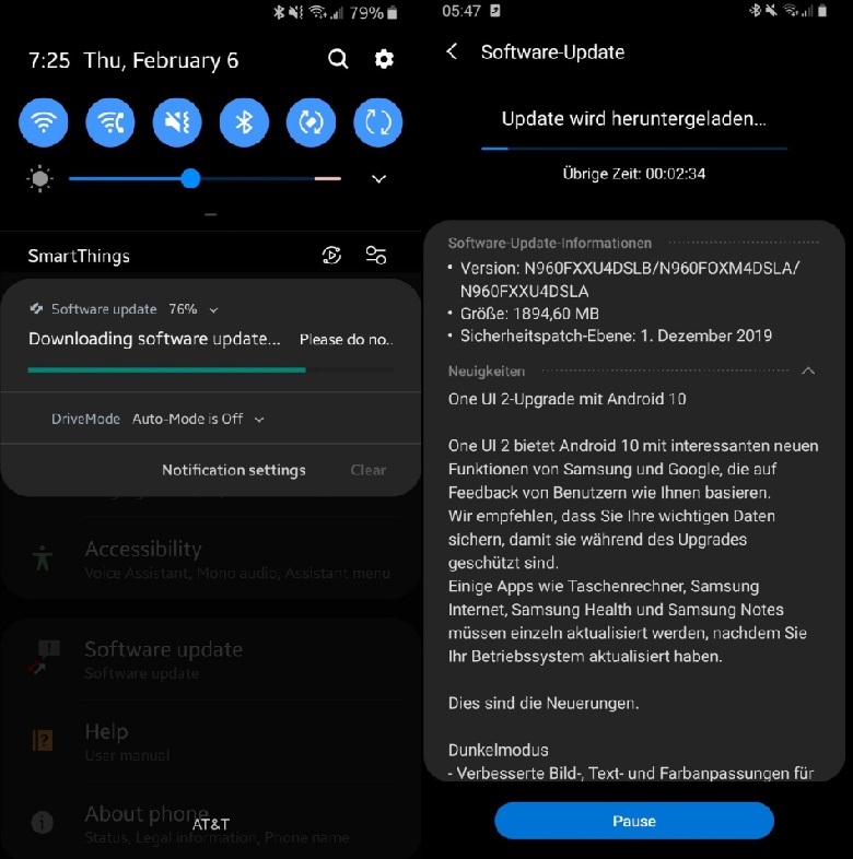 Galaxy Note 9 Update