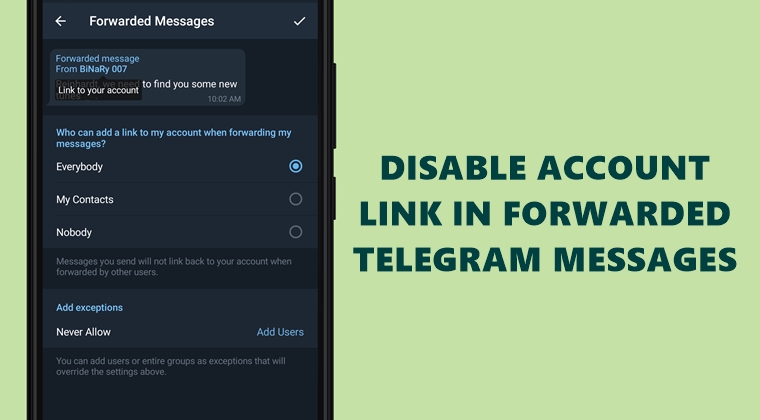 disable telegram link