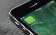 android phone with a WhatsApp icon