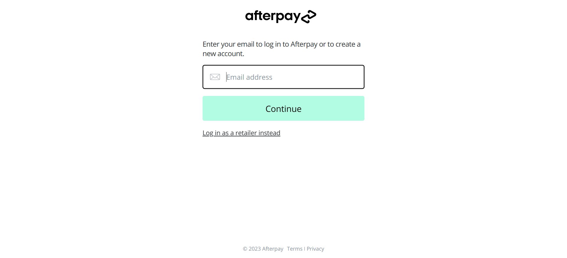 Afterpay sign in 