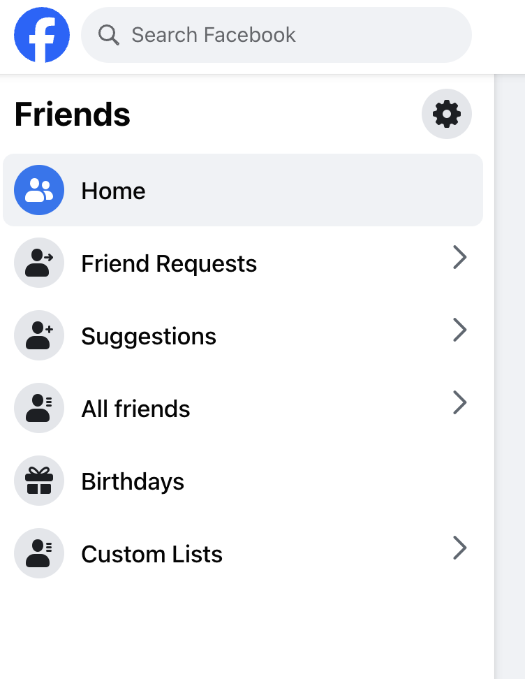 Friend request page