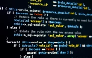 A computer screen with code