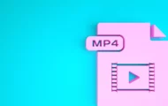 a blue background with an MP4 icon