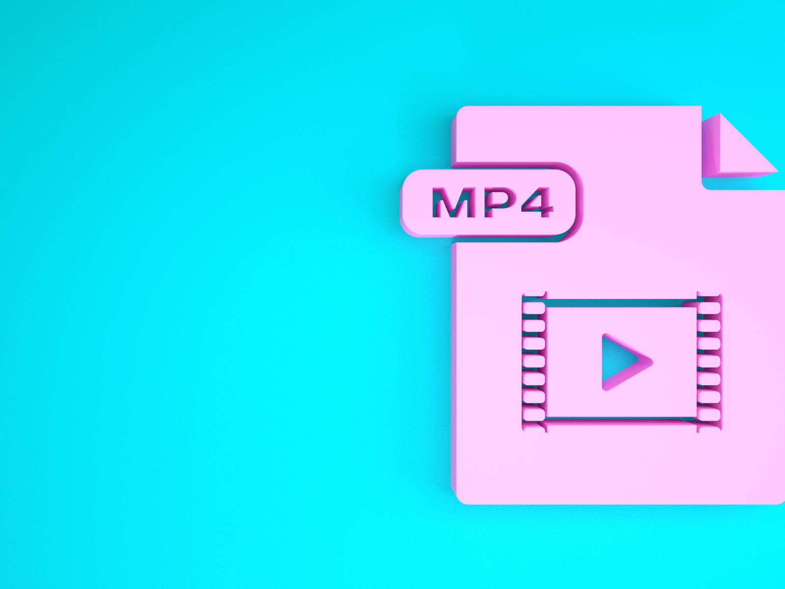 a blue background with an MP4 icon