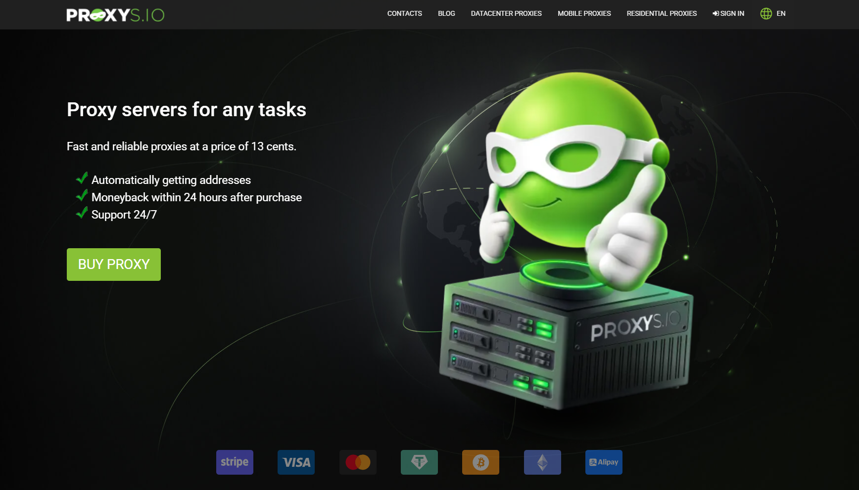 Proxy.io homepage screenshot
